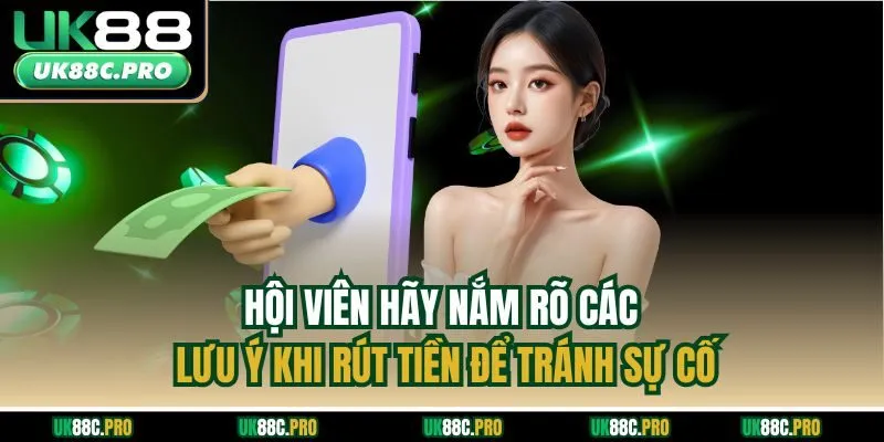 Hội viên hãy nắm rõ các lưu ý khi rút tiền để tránh sự cố